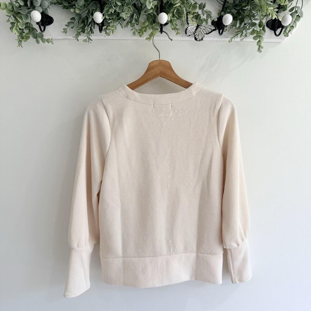 Madewell Ottoman Rib Cardigan ivory cream button down Size S FF4955 - Picture 2 of 5